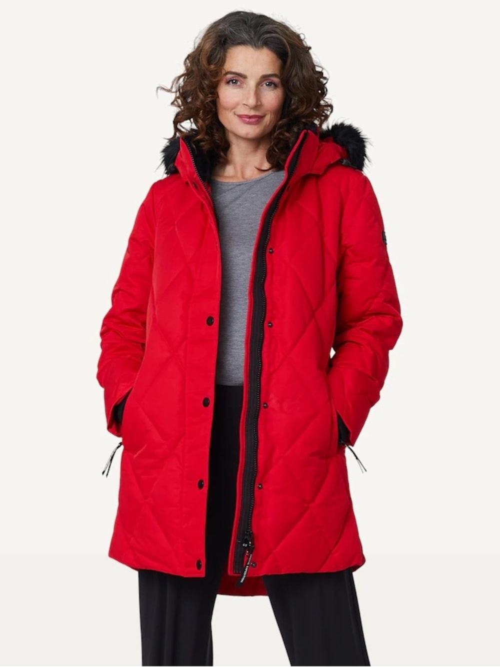 NWT Arctic expedition Quilted Jacket with Detachable Hood and Fixed Fur Trim 1X